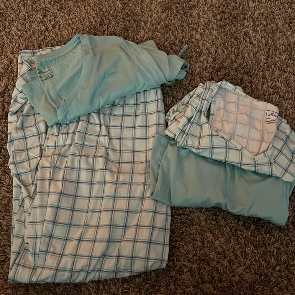 Eddie Bauer Teal Plaid Pajama Set